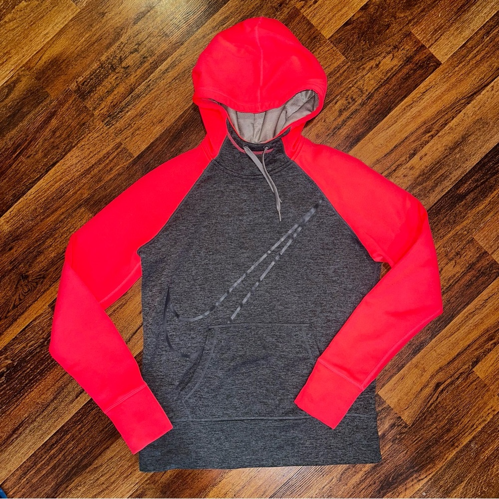 Nike Coral and Gray Women's Hoodie